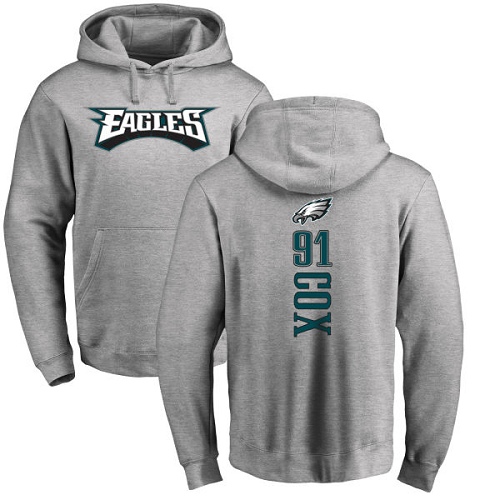 Men Philadelphia Eagles #91 Fletcher Cox Ash Backer NFL Pullover Hoodie Sweatshirts->philadelphia eagles->NFL Jersey